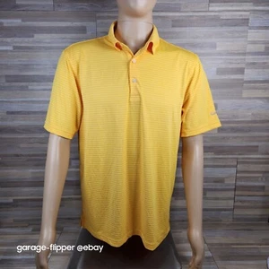Walter Hagen Golf Polo Shirt Mens Size M Medium Yellow Stripes Stretch Polyester - Picture 1 of 12
