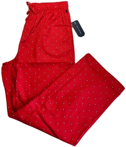 Tommy Hilfiger Men’s Pajama Lounge Sleep Pants M L Red Allover Logo New MSRP$42 - Picture 1 of 9