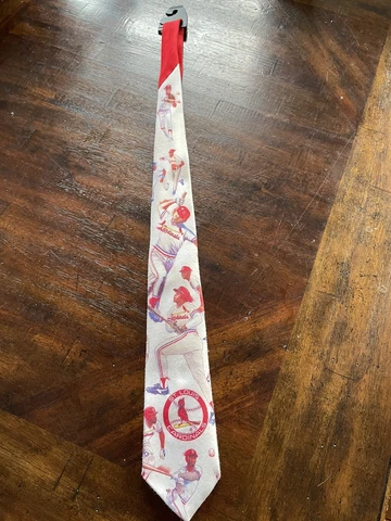 ST. LOUIS CARDINALS Vintage Ralph Marlin “SWINGING REDBIRDS” Team Logo Neck Tie! Cover