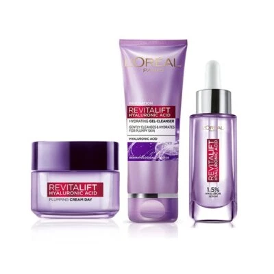 Loreal Paris Hyaluronsäure Serum 15ml + Feuchtigkeitscreme 15ml + Reiniger 100ml - Bild 1 von 4