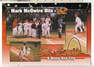 MARK McGWIRE HITS #62, BUSCH STADIUM~ST LOUIS,MO~A HOME RUN CITY - Imagen 1 de 1