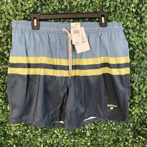 NWT Barbour Double Stripe Swim Trunk Board Shorts Mens Color Blue Multi Size XL - Picture 1 of 5
