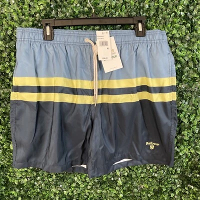 NWT Barbour Double Stripe Swim Trunk Board Shorts Mens Color Blue Multi Size XL - Image 1 of 4