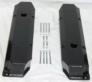 Black Fabricated Valve Covers for Big Block Chrysler Dodge Mopar 383 400 440 BBM - Picture 1 of 3