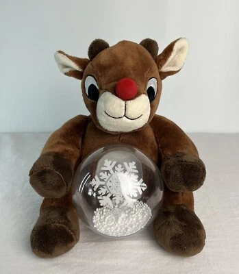 Musical Rudolph El Reno Nariz Roja Giratorio Iluminado Globo de Nieve Dandee 2017 Foto 1 de 4