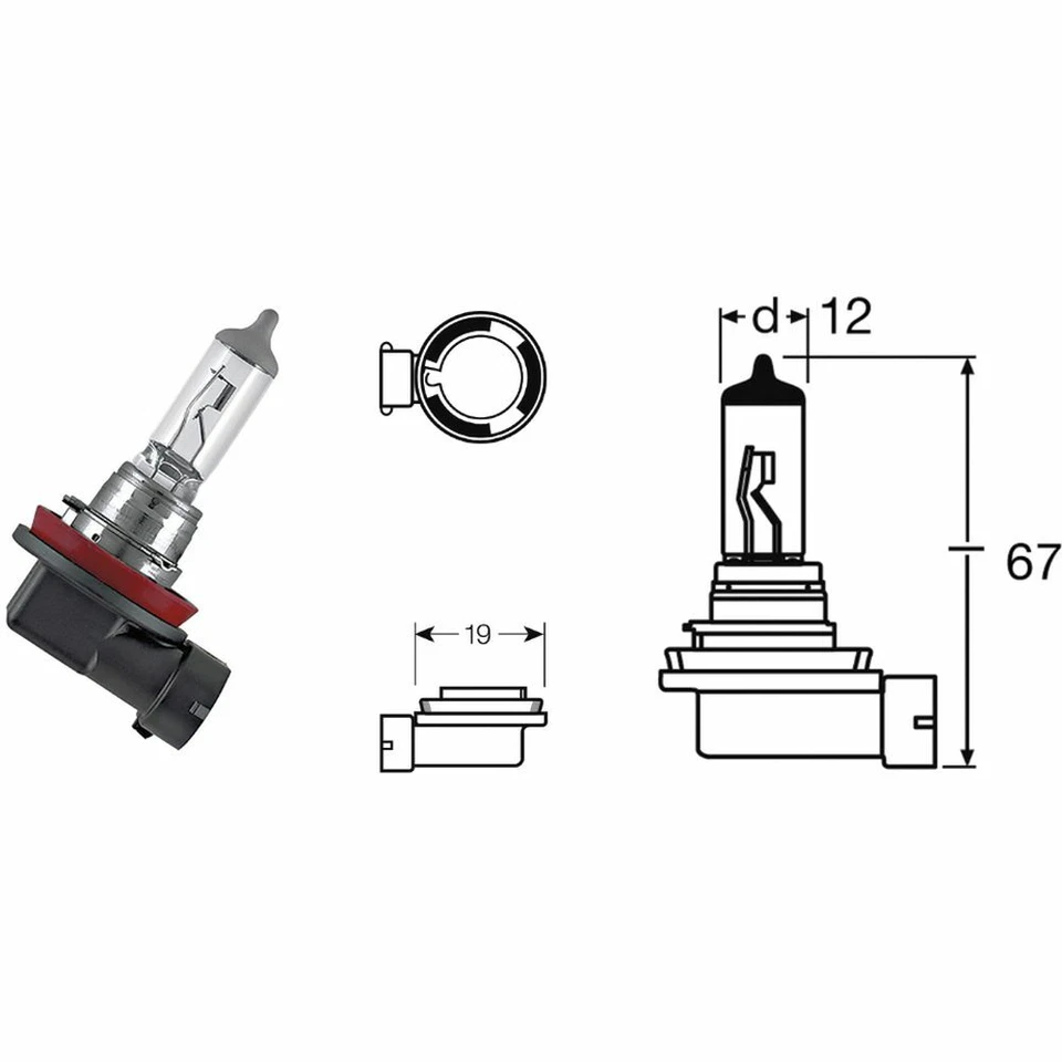 BCR 12V/55W H11 HALOGEN BULB DUCATI 1098 1098 2008-2008 - Image 1 of 1