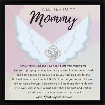 Letter To My Mommy, Baby Loss Gift, Pregnancy Loss Necklace, Miscarriage Gift - Image 1 of 4