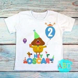 Custom Blue Or Pink Hey Duggee Boys Or Girls Birthday T-shirt, All Sizes Availab - Picture 1 of 4