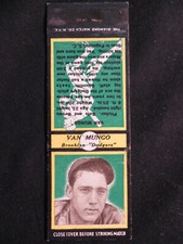 1935 Diamond Match covers black borders RARE Van Mungo Brooklyn Dodgers NICE
