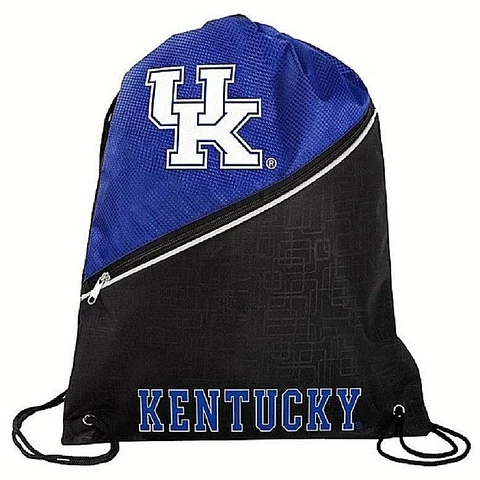 KENTUCKY WILDCATS 17.5"H x 14"W DRAWSTRING BACKPACK WITH UK LOGO AND SCHOOL NAME Cover