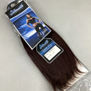 Silhouette #2 dunkelbraun 10" Yaki gerade 100% Echthaar Extensions - Bild 1 von 4