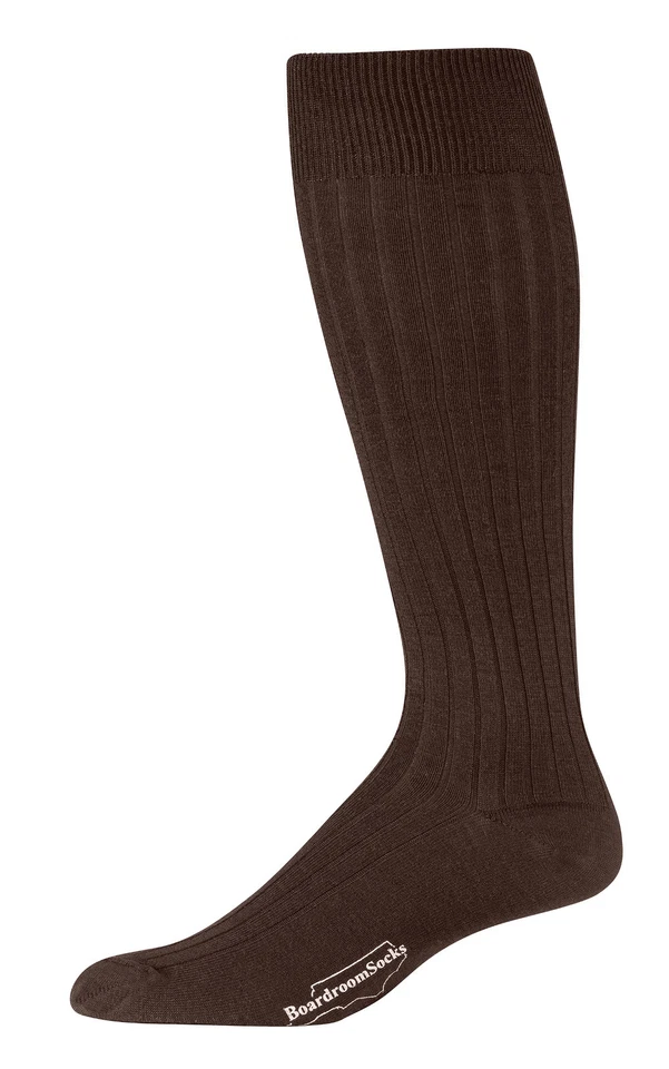 Men's Over the Calf Dress Socks, Merino Wool Knee High Ribbed Socks - Image 1 of 4