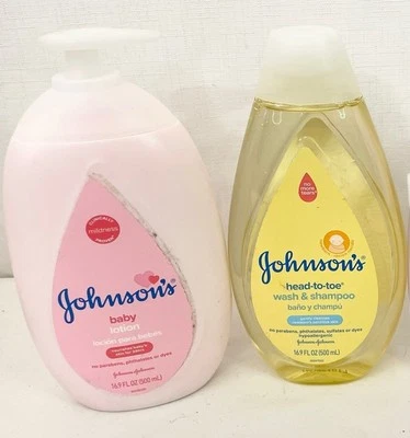 (2) Lot NEW Johnson & Johnson Baby Head To Toe Wash & Shampoo & Lotion 16.9 Each - Image 1 of 3