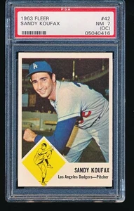 1963 Fleer SANDY KOUFAX #42 PSA 7 OC - Picture 1 of 2