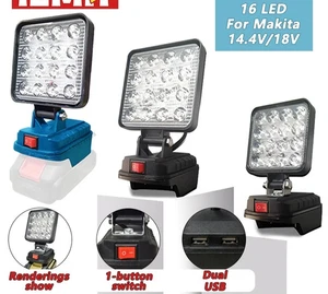 Flashlight LED Work Light Spotlight Emergency Light For Makita 18V Li-ion USB - Picture 1 of 10