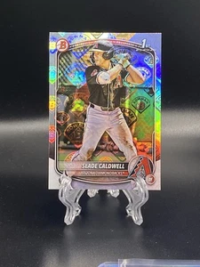 2025 Bowman - 1st Bowman Slade Caldwell #BP-21 Bowman Retro Logo Pattern Foil - Bild 1 von 2
