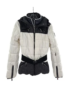 Toni Sailer Womens Puffer Jacket Belted Herringbone Size 34 no hood - Image 1 of 4
