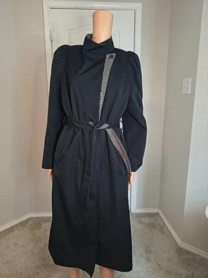 Vintage Retro 70's Checkered Old Money Preppy Trench Coat - Women's 9/10 -DP25 - Image 1 of 4