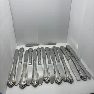 SET 14 DINNER KNIVES "CHATEAU" HOLLOW HANDLE 8-1/2" ONEIDACRAFT DELUXE STAINLESS - Bild 1 von 3