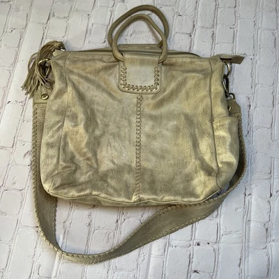 Hobo International Sheila Bag Crossbody Buffed Gold Wide Strap Slouchy Tote - Image 1 of 4