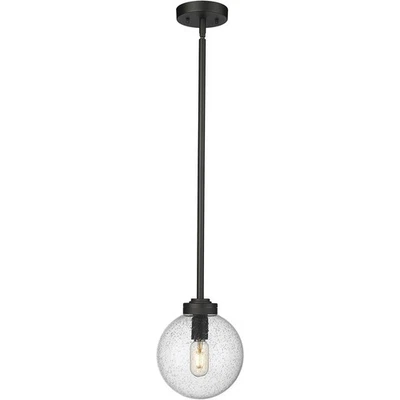Z-Lite 599P8-BK Laurent 1 Light 8 inch Black Outdoor Pendant - Изображение 1 из 4