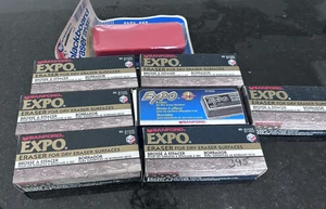 Lot of 7 Vintage Sanford Expo Dry Erase Erasers #81505 + 1 Chalkboard Eraser–NOS - Picture 1 of 9