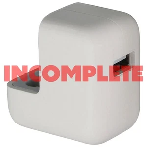 INCOMPLETE Apple 12W Single USB Wall Charger Power Adapter (MD836LL/A - A1401) - Picture 1 of 2