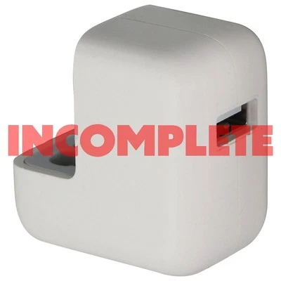 INCOMPLETE Apple 12W Single USB Wall Charger Power Adapter (MD836LL/A - A1401) - Image 1 of 2
