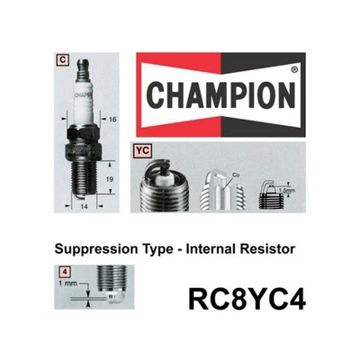 RC8YC4 Copper Plus Spark Plug for KIA CREDOS G11 MENTOR FB SPORTAGE JA - image 1 of 4