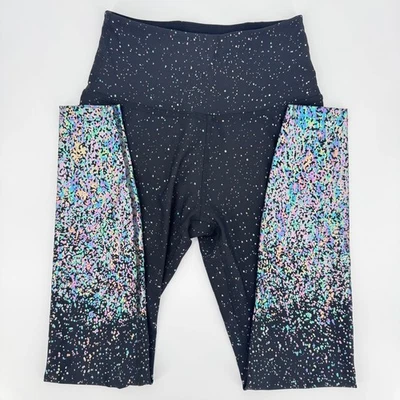 Beyond Yoga Holográfico Moteado Cintura Alta Midi Leggings Para Mujer L Negro Foto 1 de 4