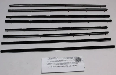 车窗扫地 Weatherstrip 适用于 1960 - 1965 福特猎鹰车黑色前后 — 第 1/4 张图片