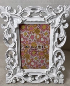 Cynthia Rowley Ornate Picture Frame White Wedding Birthday Gift - Picture 1 of 6