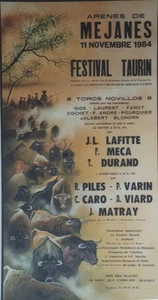 "ARÊNES DE MEJANES 1984" Affiche originale entoilée offset 59x104cm - Foto 1 di 1