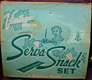 Juego de 4 aperitivos Serva vintage de uvas y hojas de vidrio transparente con caja - Imagen 1 de 8