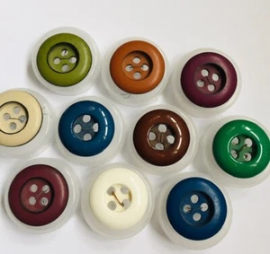 Chunky John Lewis buttons x4 GLOSSY MATT 4 large holes coat jacket 25mm retro - Picture 1 of 11