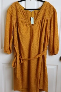 NWT Anthropologie Plus Treva Embroidered Tunic Dress Gold Daniel Rainn Boho 3X - Picture 1 of 8