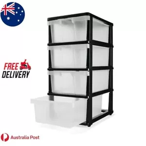 4 Drawer Storage Unit on Wheels Storage Organization Container Tub Home Clothes* - Picture 1 of 3