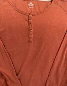 Ascend Unisex Cotton Henley, XL, Orange - Picture 1 of 4