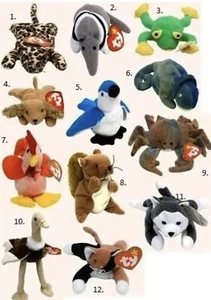 NEW - 1999 McDONALD'S TY TEENIE BEANIE BABIES HAPPY MEAL TOYS COMPLETE SET OF 12 - Picture 1 of 3