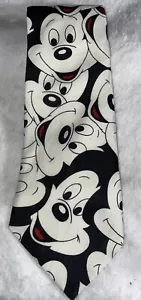 The Disney Store Mickey Mouse Tie. Black And White. Mickey Faces On Tie. ￼ - Picture 1 of 9
