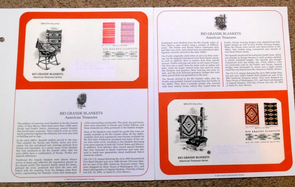 2005 RIO GRANDE BLANKETS Sc 3926 to 3929 4 different on 2 FDCs with PCS cachet - Image 1 of 3