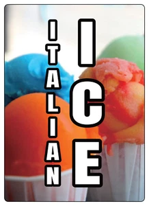 ITALIANO HIELO - PUBLICIDAD DE VENTANA/PUERTA DE TIENDA | Calcomanía de letrero de vinilo adhesivo - Imagen 1 de 4