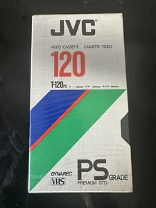 Cinta VHS JVC en Blanco T-120 Premium Grado Estándar T-120ps Nueva/Sellada, Hecha en Japón - Imagen 1 de 2