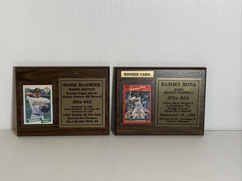 Mark McGwire Sammy Sosa Old School Stat Plaques 62 Home Run Chase Cover