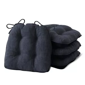 Set of 4 Shredded Memory Foam Chair Cushions for Dining Chairs 15.5x15.5" Navy - Picture 1 of 1