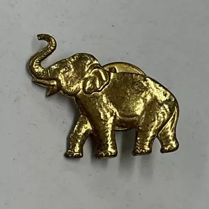 Vtg GOP Elephant Republican Gold Tone Lapel Collectible Pin Grand Old Party #1 - Picture 1 of 4