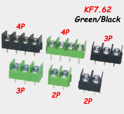KF7.62 PCB Barrier Screw Terminal Block Strip Connector 2P 3P 4P 7.62mm Pitch - Image 1 of 4
