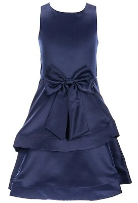 Vestido de festa bainha dupla frente arco cetim sem mangas meninas grandes edições - 14 16 - Imagem 1 de 4