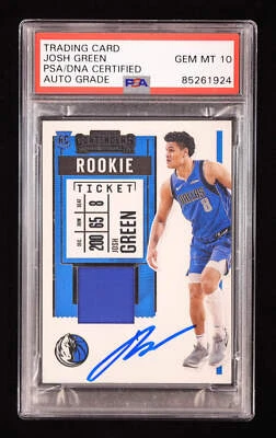 Josh Green Signed 2020-21 Panini Contenders Rookie Ticket Swatches #3 RC (PSA | - Image 1 of 2