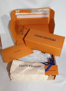 Authentic LOUIS VUITTON Medium Magnetic Box 10.5x4.5x4" Cloth Bag Ribbon Receipt - Picture 1 of 9